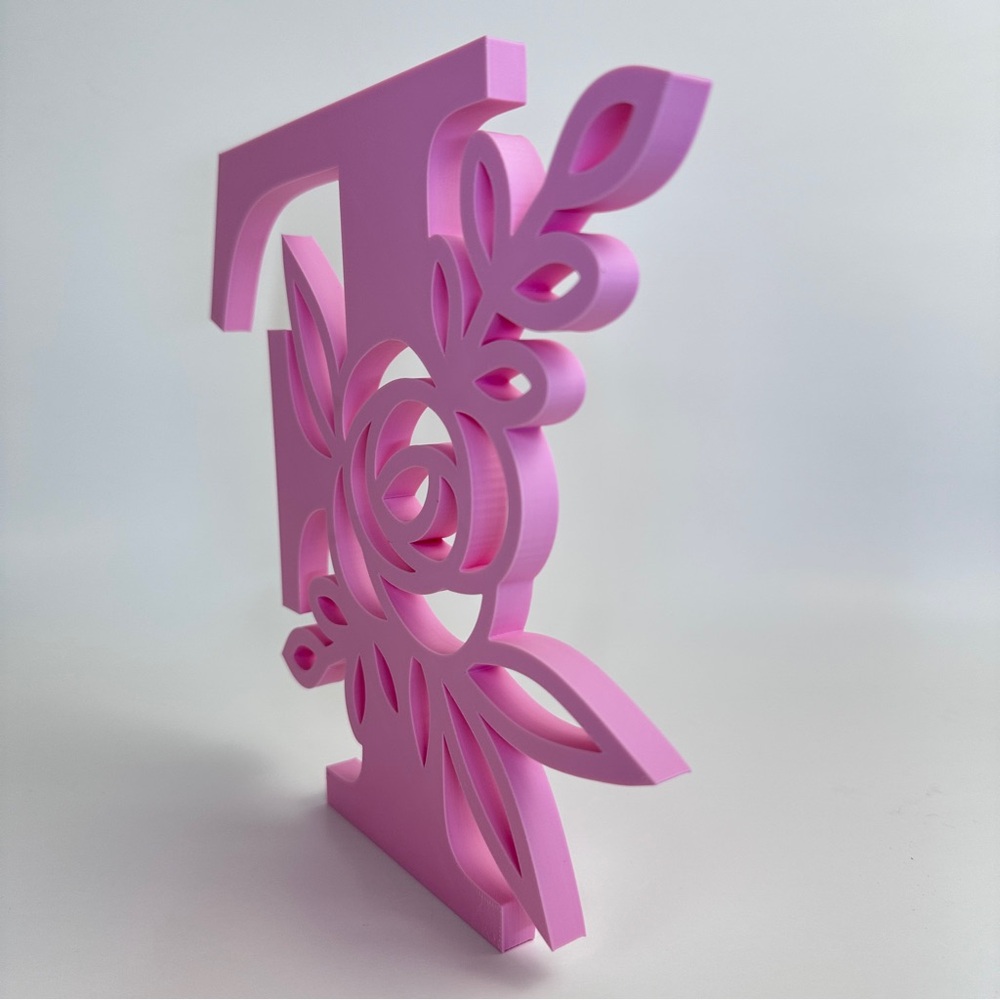 Pink Floral Letter Art Decor